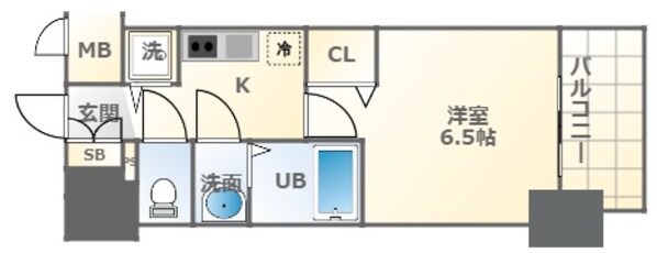 恵美須町駅 徒歩7分 9階の物件間取画像